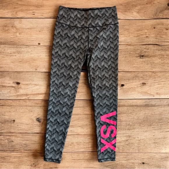 VICTORIA’S SECRET VSX Knockout Tight Pant - Medium - Geometric Print & Pink Logo - Picture 1 of 12
